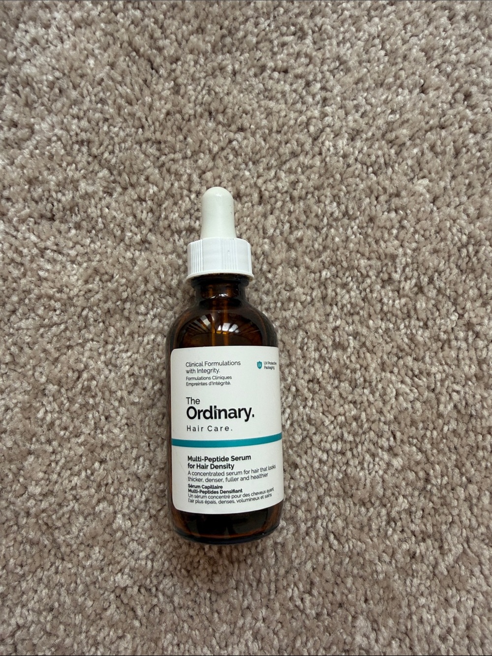 The Ordinary Hair Care Serum - Brown Bottle with White Dropper and Teal Accent